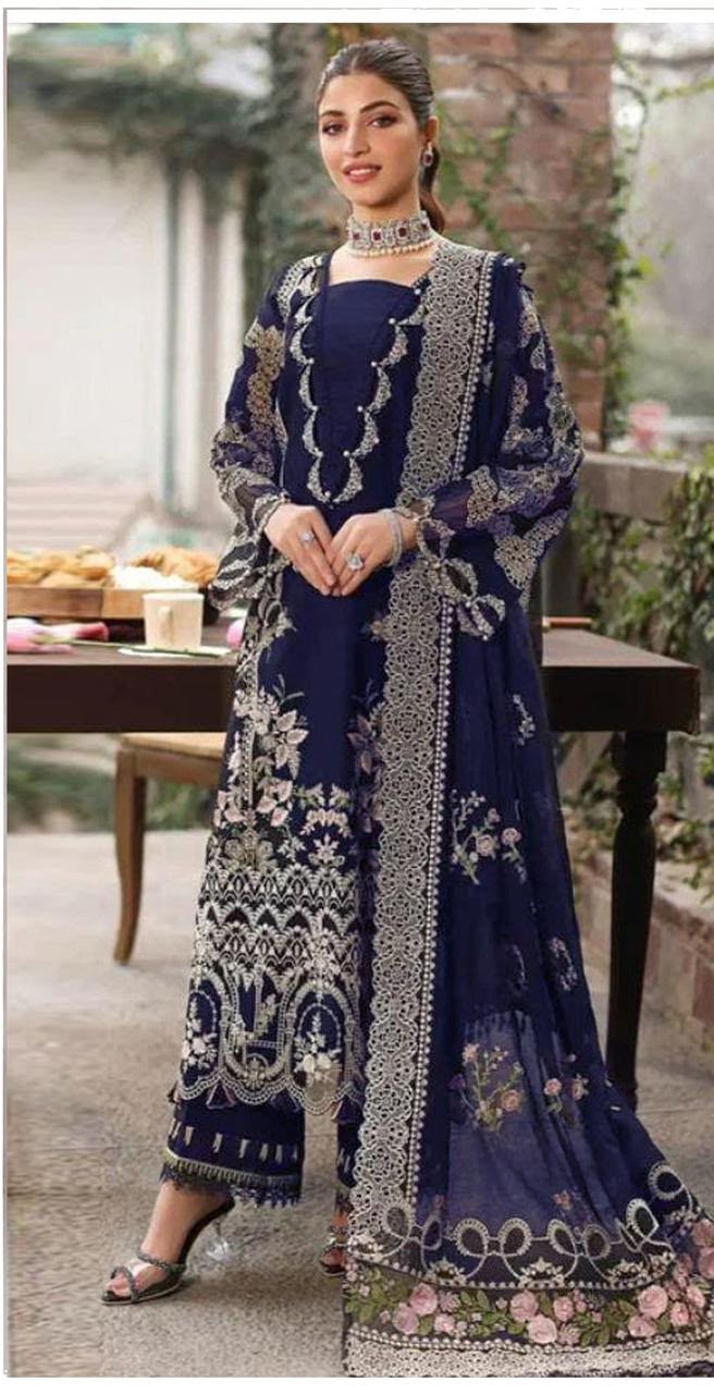 Dhanak embroidered luxury unstitched 3pc suit